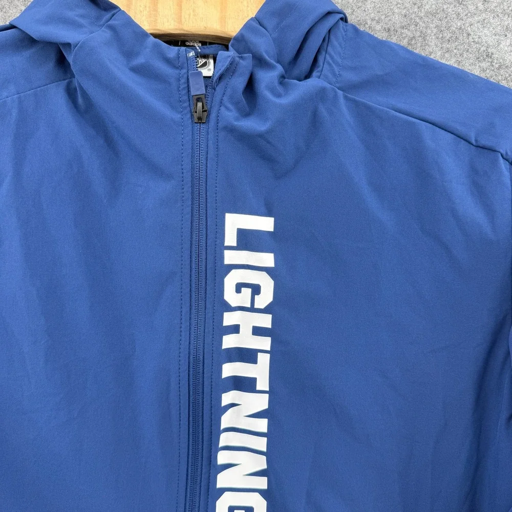 Adidas Tampa Bay Lightning Jacket Mens XL Blue Full Zip Hooded NHL Hockey